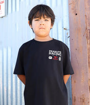 Peanuts Snoopy & Woodstock Racing Team Boys Tee - Black - - Riot Society
