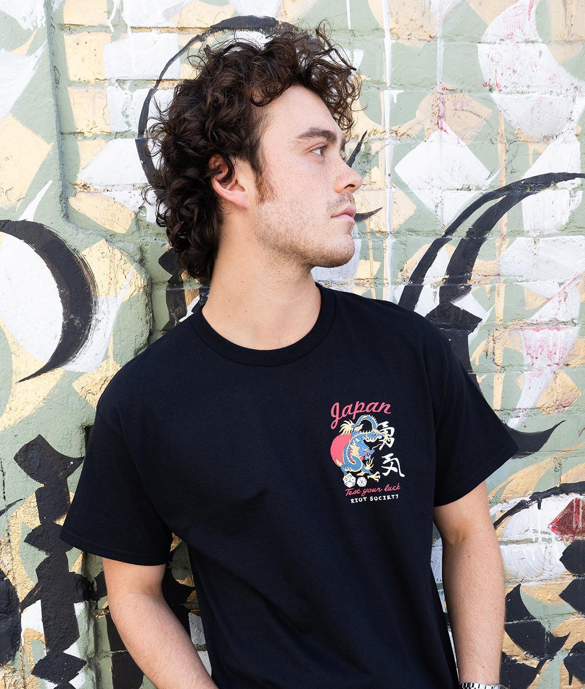 Japan Test Your Luck Dragon Mens T-Shirt - - Riot Society