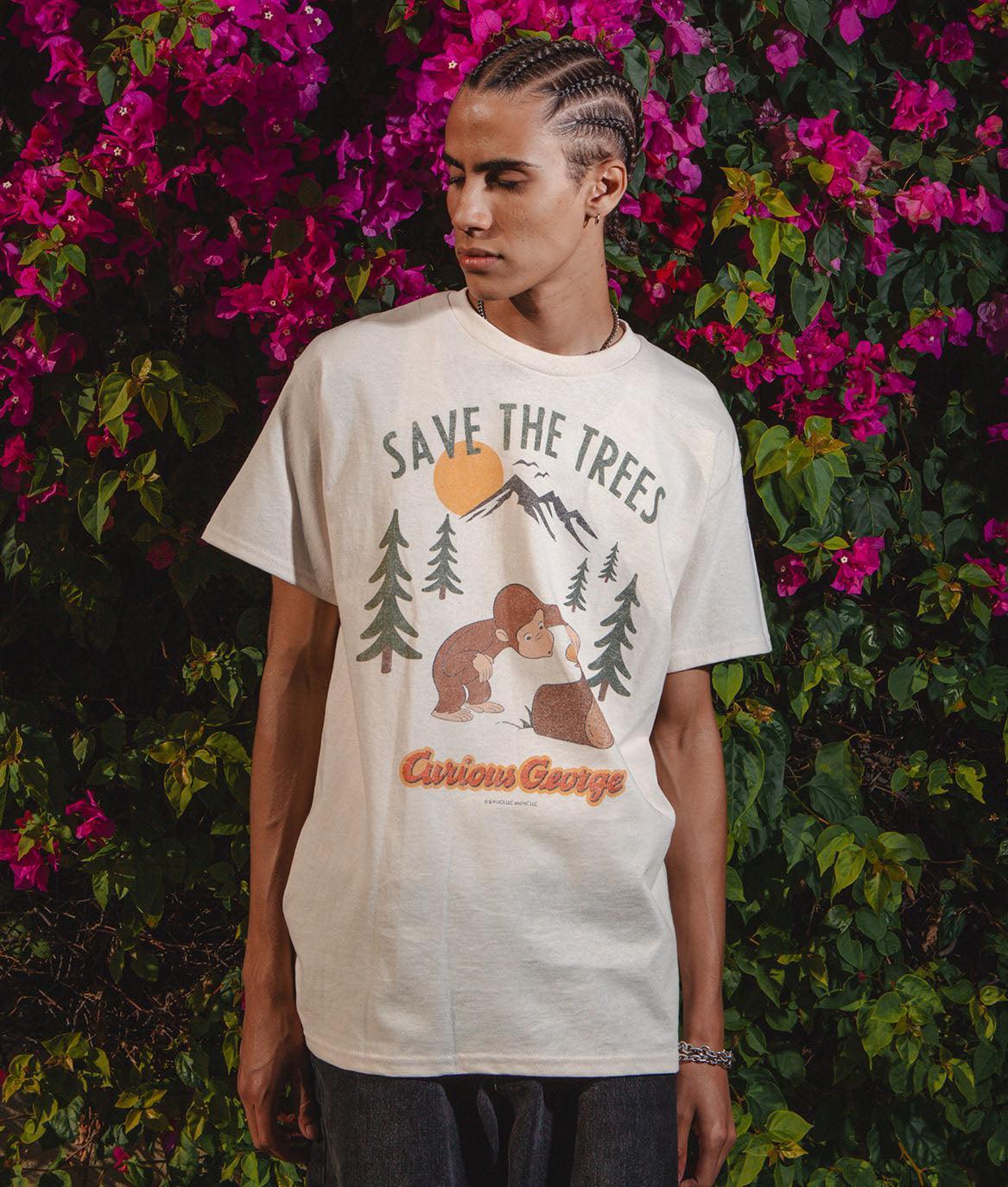 Curious George Save the Trees 2.0 Mens T-Shirt - - Riot Society