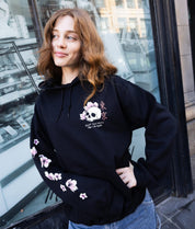 Japan Koi Tattoo Blossom Kanji Womens Hoodie - Black - - Riot Society