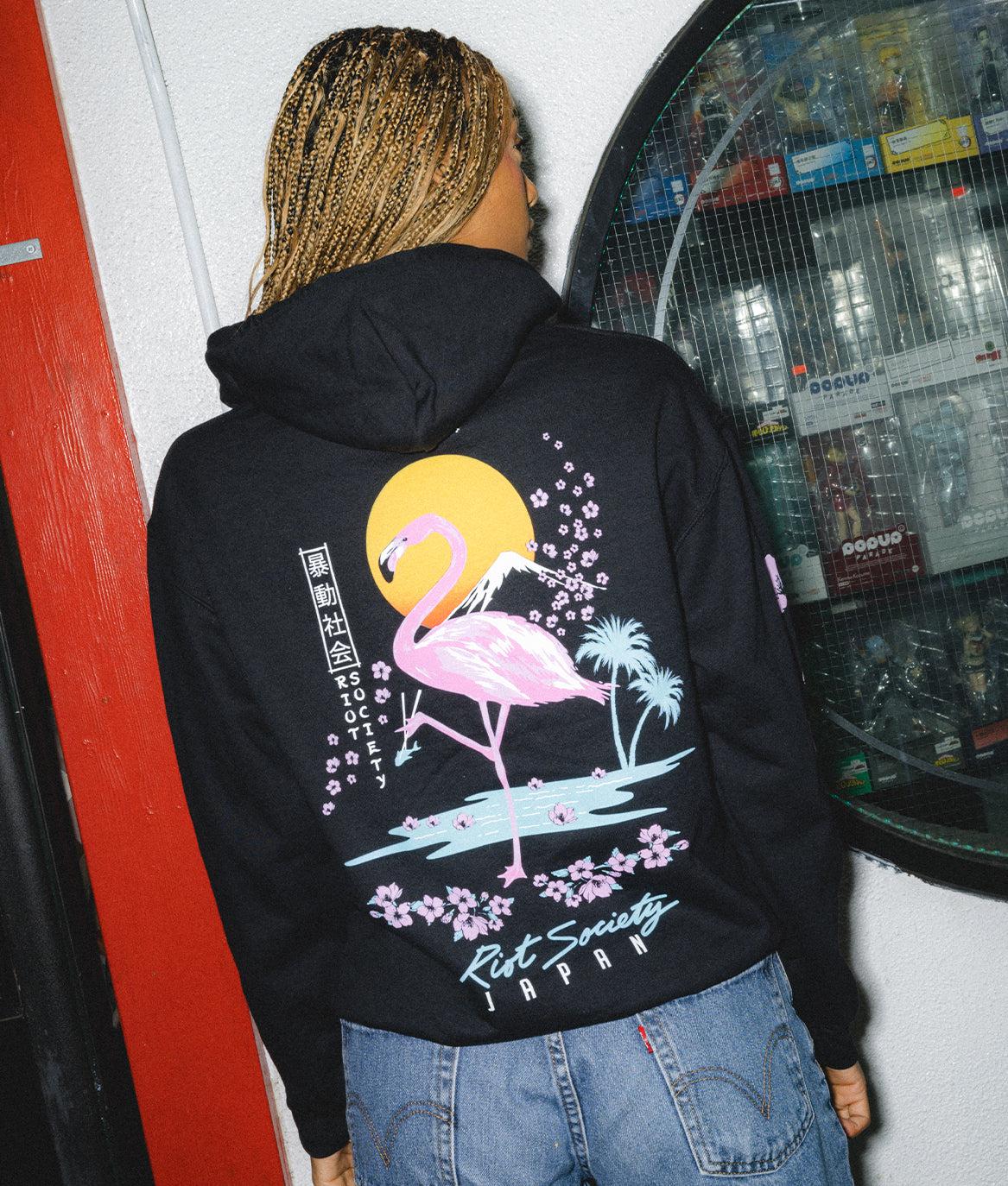 Flamingo Blossom 2.0 Womens Hoodie - - Riot Society