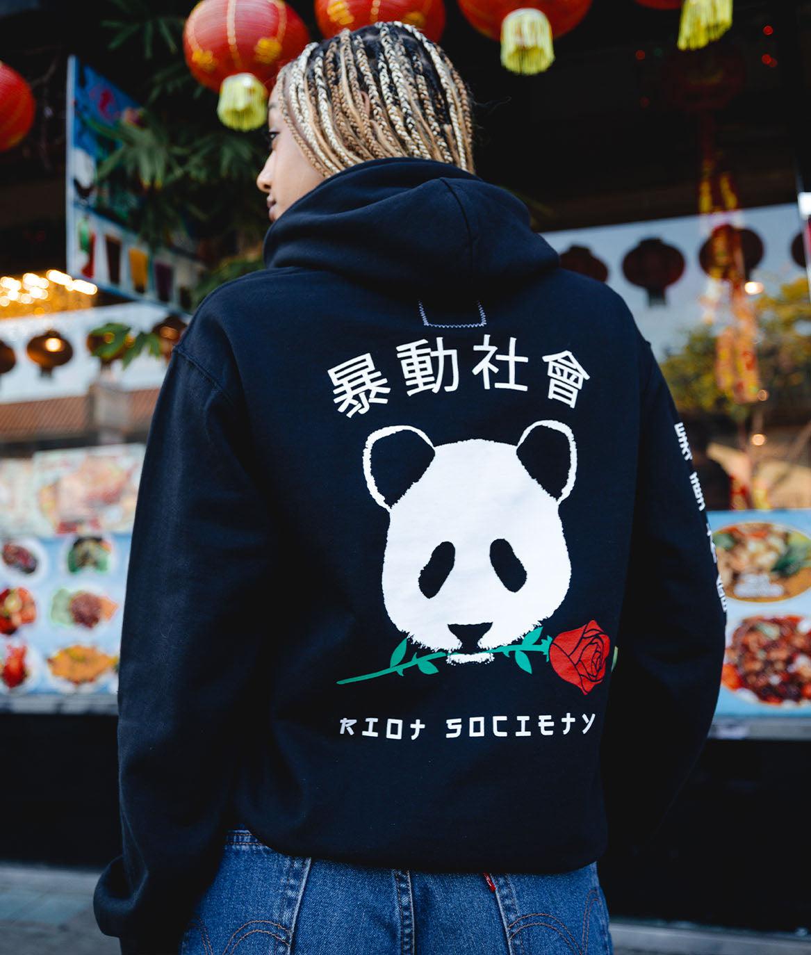 Panda Rose Womens Hoodie - - Riot Society