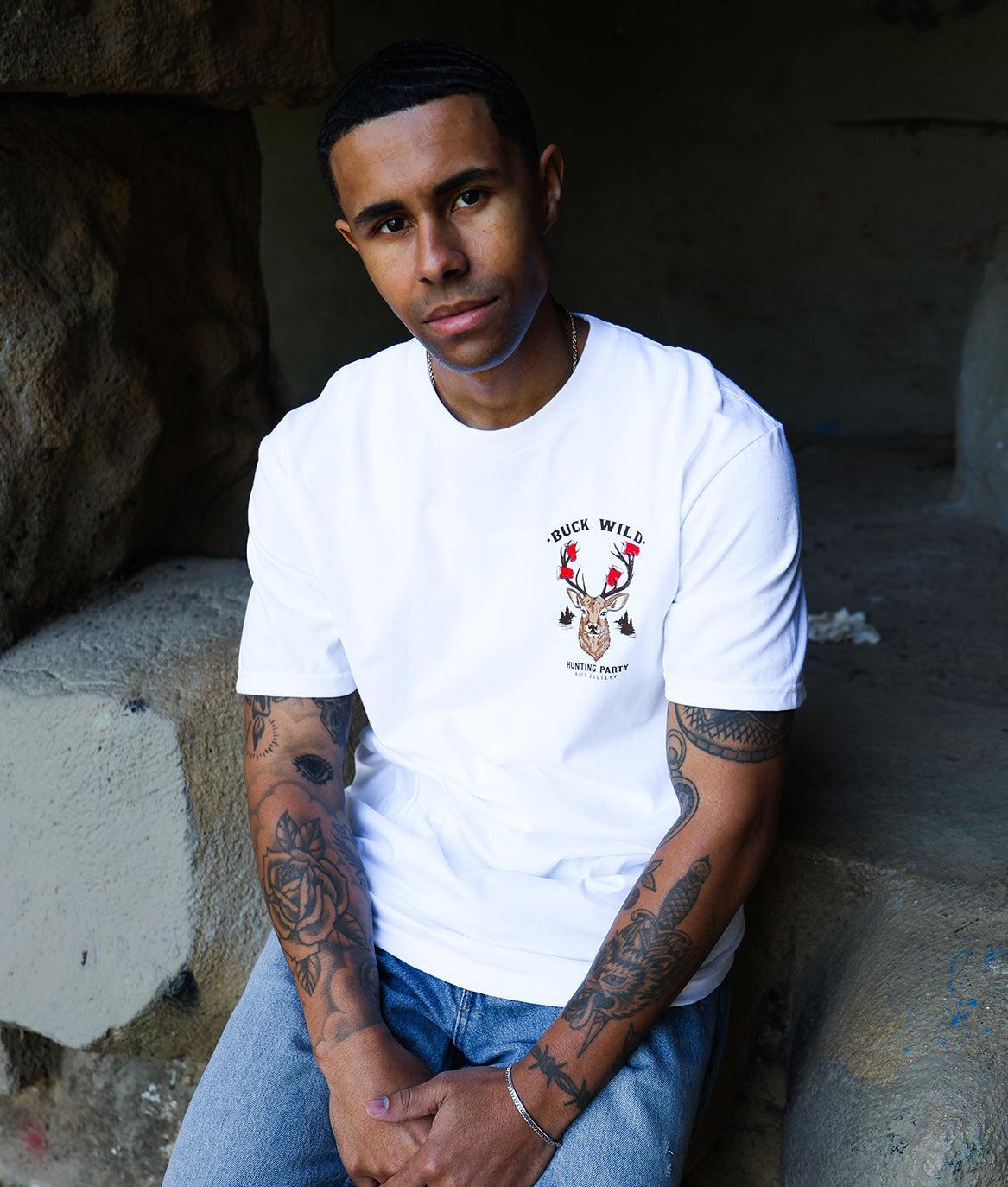 Buck Wild Deer Hunting Mens T-Shirt - - Riot Society