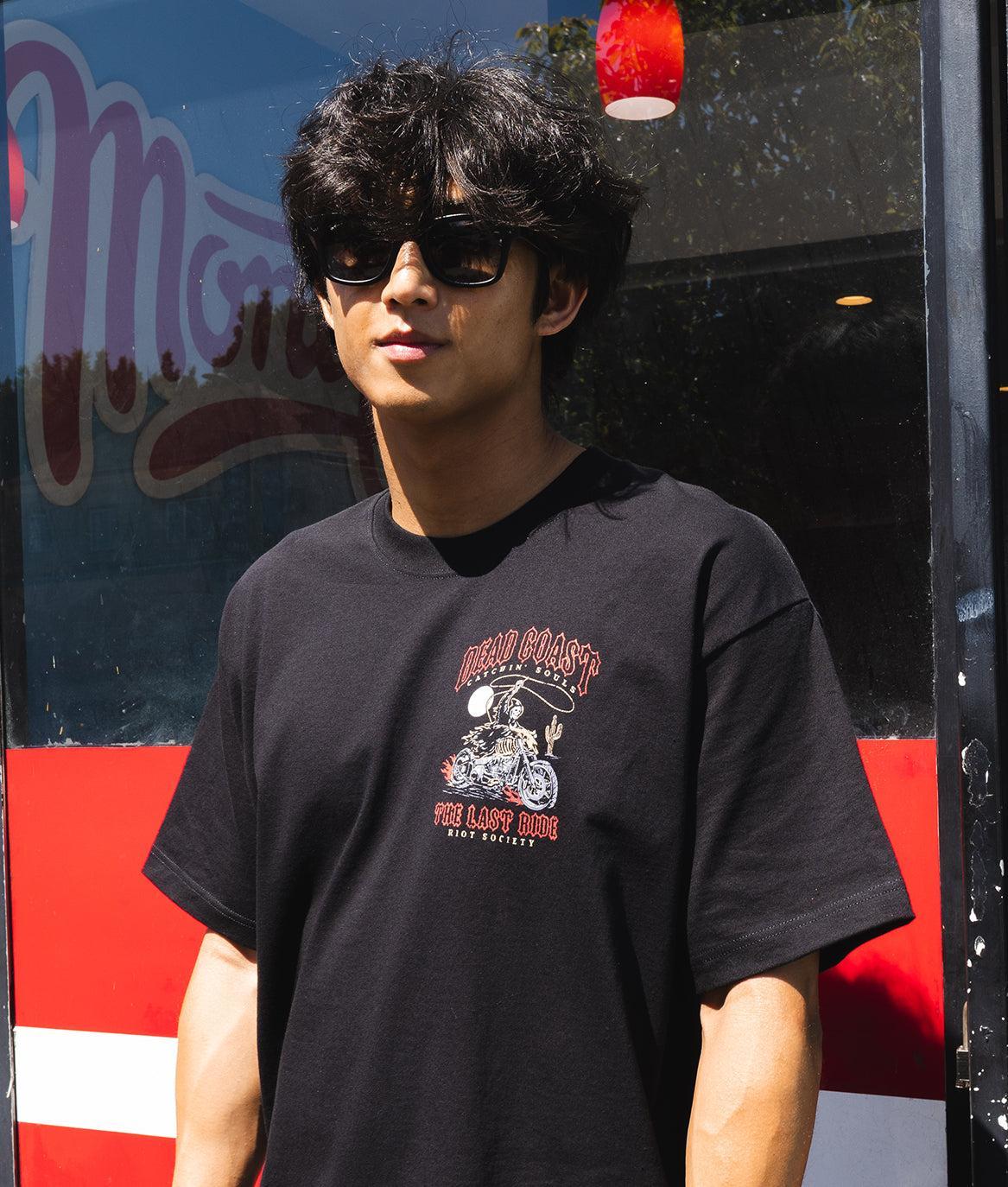 Rodeo Reaper Dead Coast Heavyweight Boxy Mens T-Shirt - Jet Black - - Riot Society
