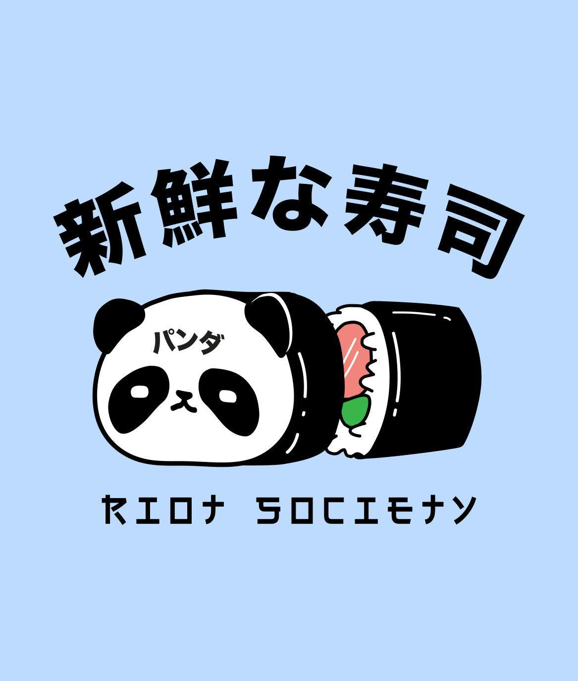 Sugee Panda Sushi Boys Tee - Light Blue - - Riot Society