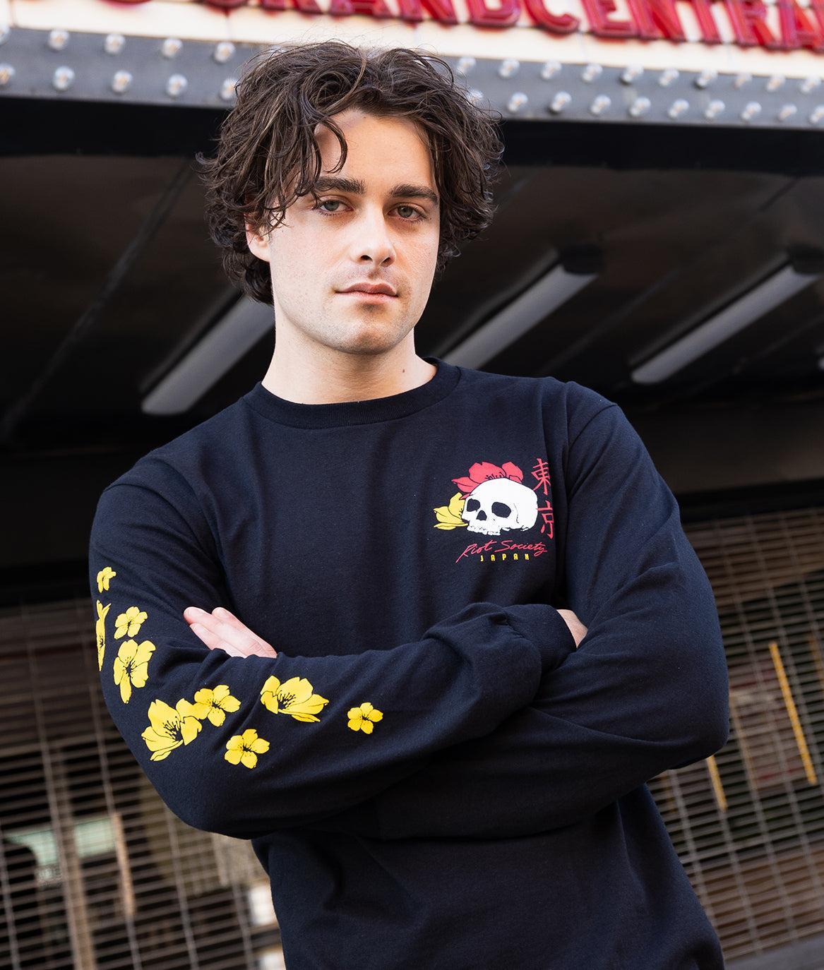 Geisha Shame Mens Long Sleeve T-Shirt - Black - - Riot Society