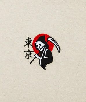 Kanji Reaper Rising Sun Embroidered Mens T-Shirt - - Riot Society