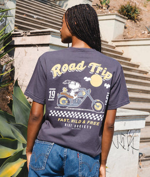 Peanuts Snoopy Road Trip Boyfriend Tee - - Riot Society