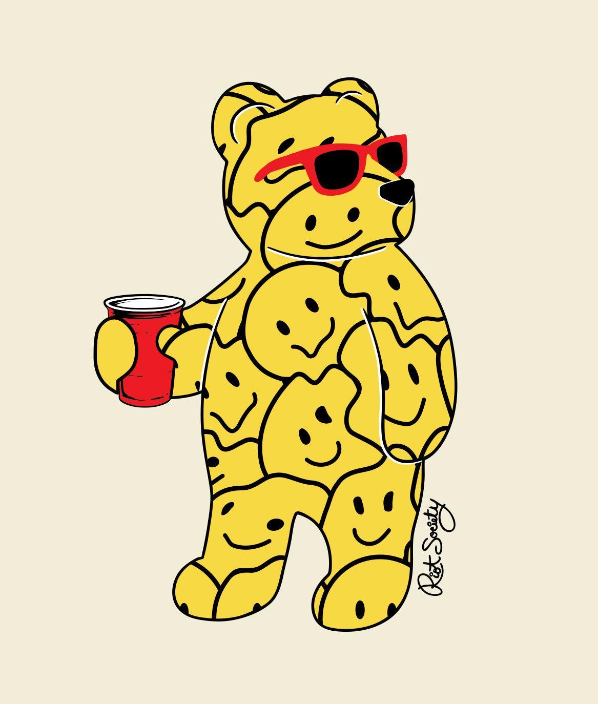 Smiley Face Bear Mens T-Shirt Sale - - Riot Society