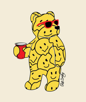 Smiley Face Bear Mens T-Shirt Sale - - Riot Society