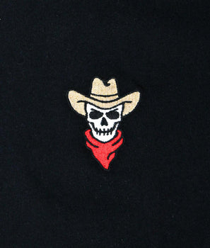 Cowboy Skull Bandit Embroidered Mens T-Shirt - - Riot Society