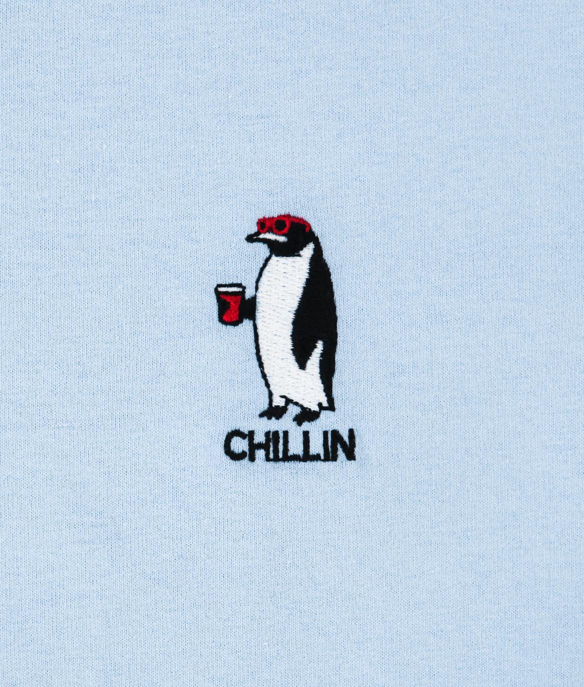 Chillin Penguin Embroidered Mens T-Shirt - - Riot Society