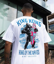 King Kong King of the Waves Heavyweight Boxy Mens T-Shirt - White - - Riot Society