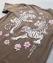 Tiger Cherry Blossoms Puff Premium Wash Boyfriend Tee - - Riot Society