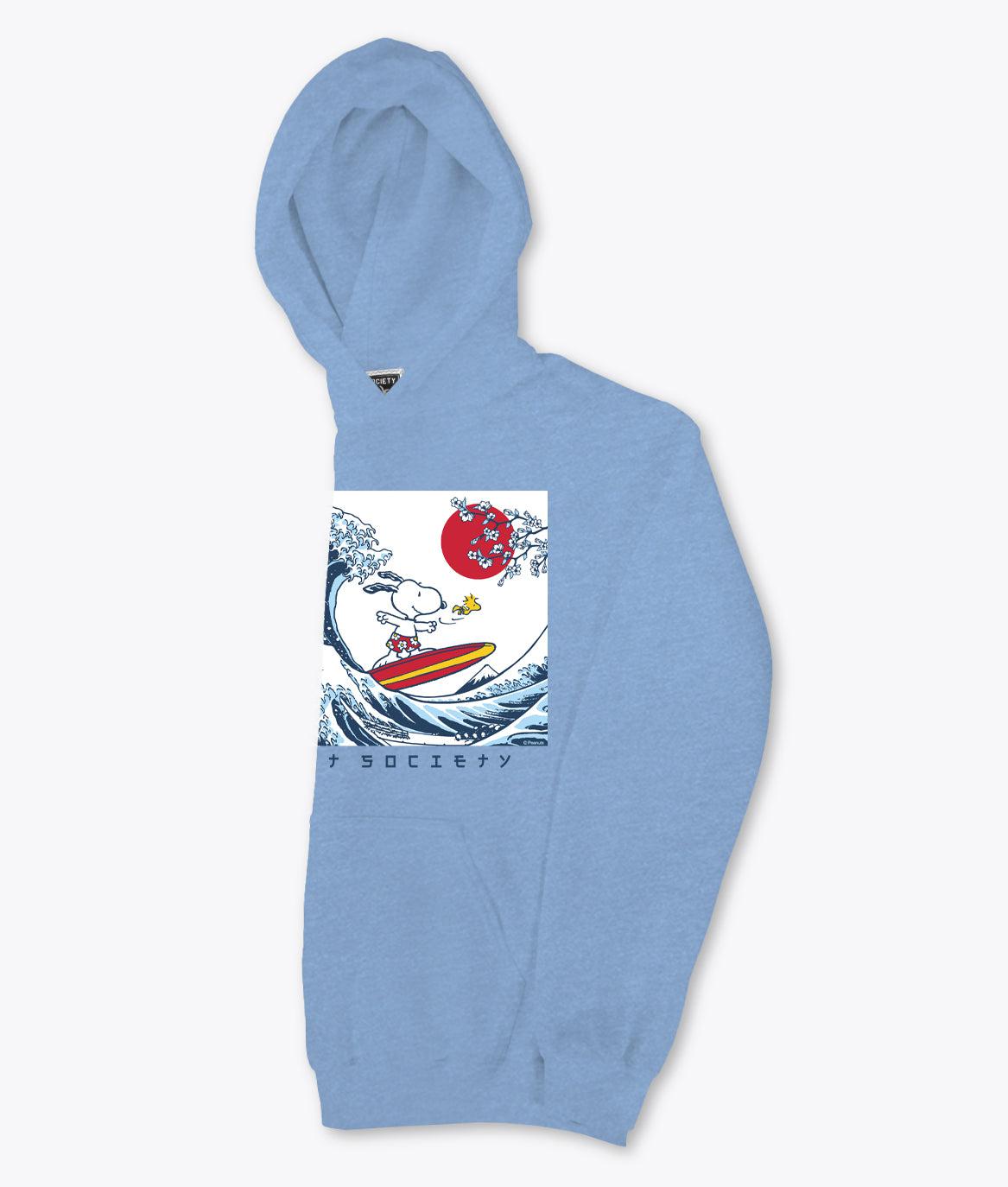 Peanuts Snoopy & Woodstock Great Wave Boys Hoodie - - Riot Society