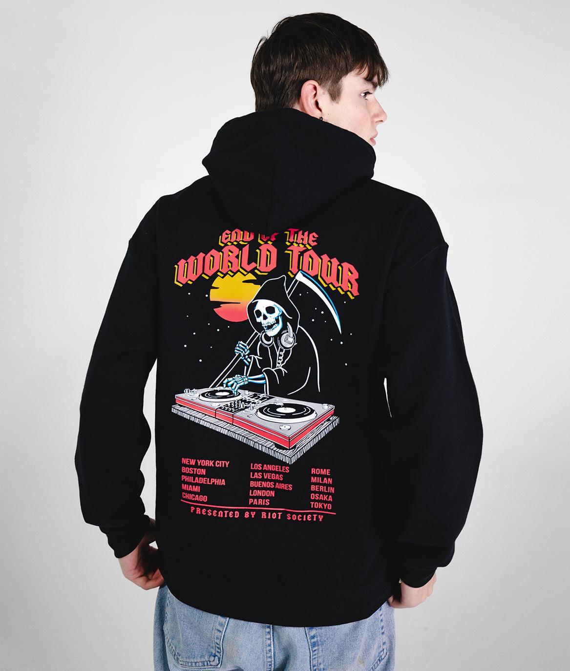 Reaper DJ End of the World Tour Mens Hoodie - - Riot Society