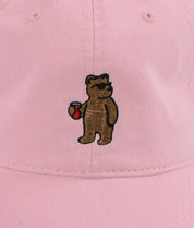 Riot Bear Embroidered Dad Hat - Pink - - Riot Society