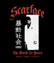 Scarface Japan Kanji Mens T-Shirt - Black - - Riot Society