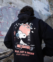 Peanuts Snoopy Japan DJ Mens Hoodie - Black - - Riot Society
