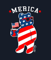 Merica Riot Bear Mens T-Shirt - Navy - - Riot Society
