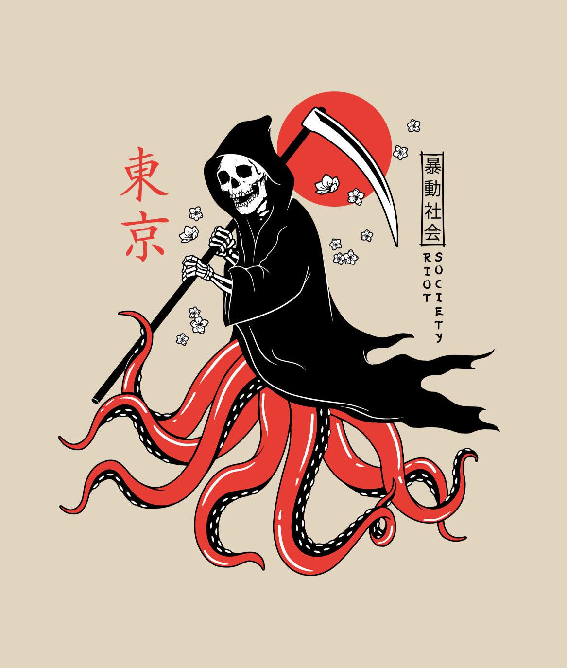 Reaper Octopus Womens Tee - - Riot Society