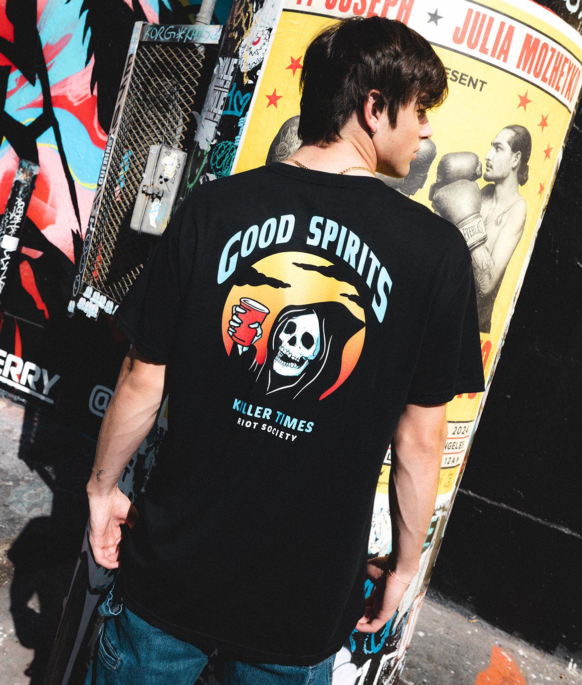 Good Spirits Reaper Mens T-Shirt - - Riot Society