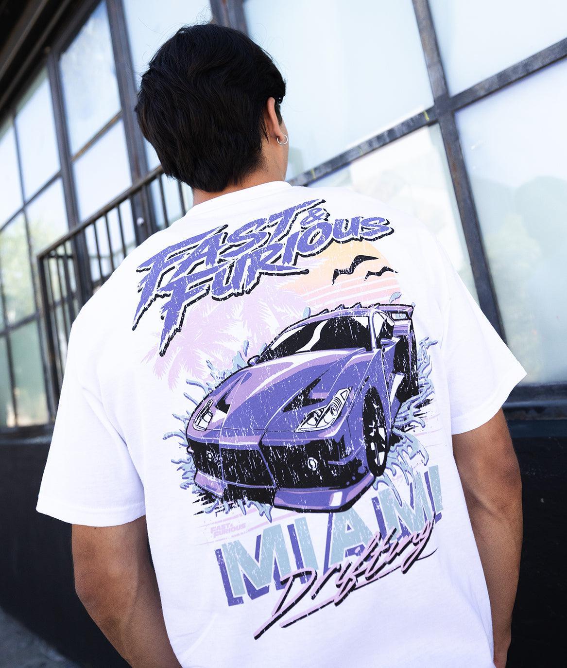 Fast & Furious Miami Drifting Mens T-Shirt - White - - Riot Society
