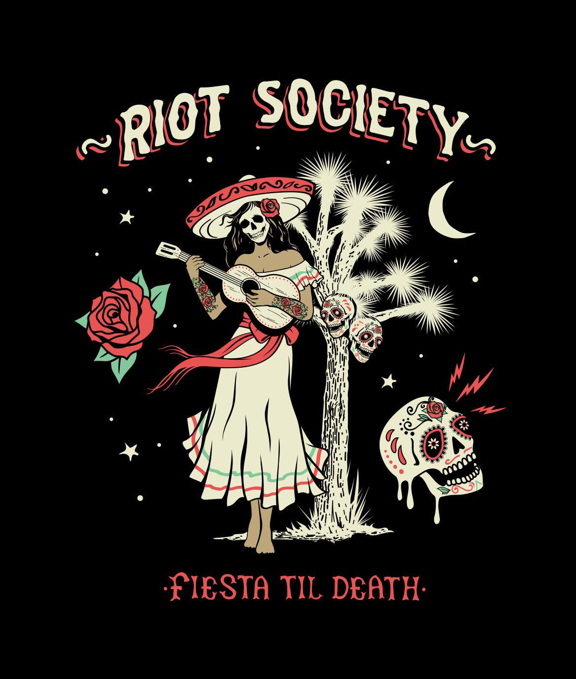 Fiesta Til Death Skull Womens Tee - - Riot Society