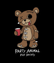 Party Animal Teddy Bear Boys Tee - - Riot Society