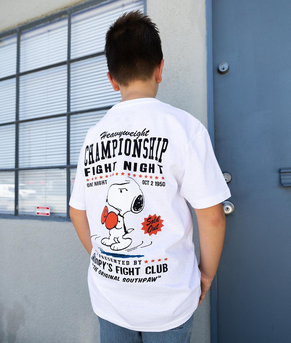 Peanuts Snoopy’s Championship Fight Night Boys Tee - White - - Riot Society