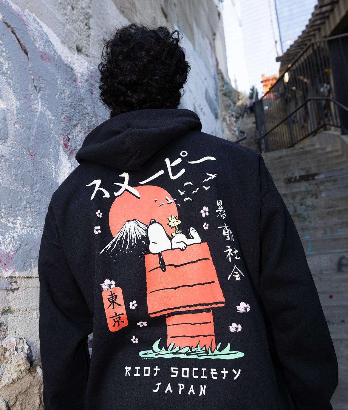 Peanuts Snoopy Doghouse Japan 2.0 Mens Hoodie - Black - - Riot Society