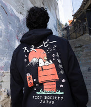 Peanuts Snoopy Doghouse Japan 2.0 Mens Hoodie - Black - - Riot Society