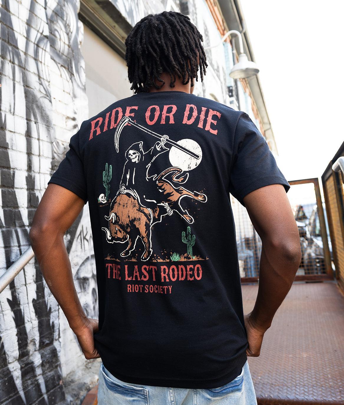 Ride or Die Bull Reaper Mens T-Shirt - - Riot Society
