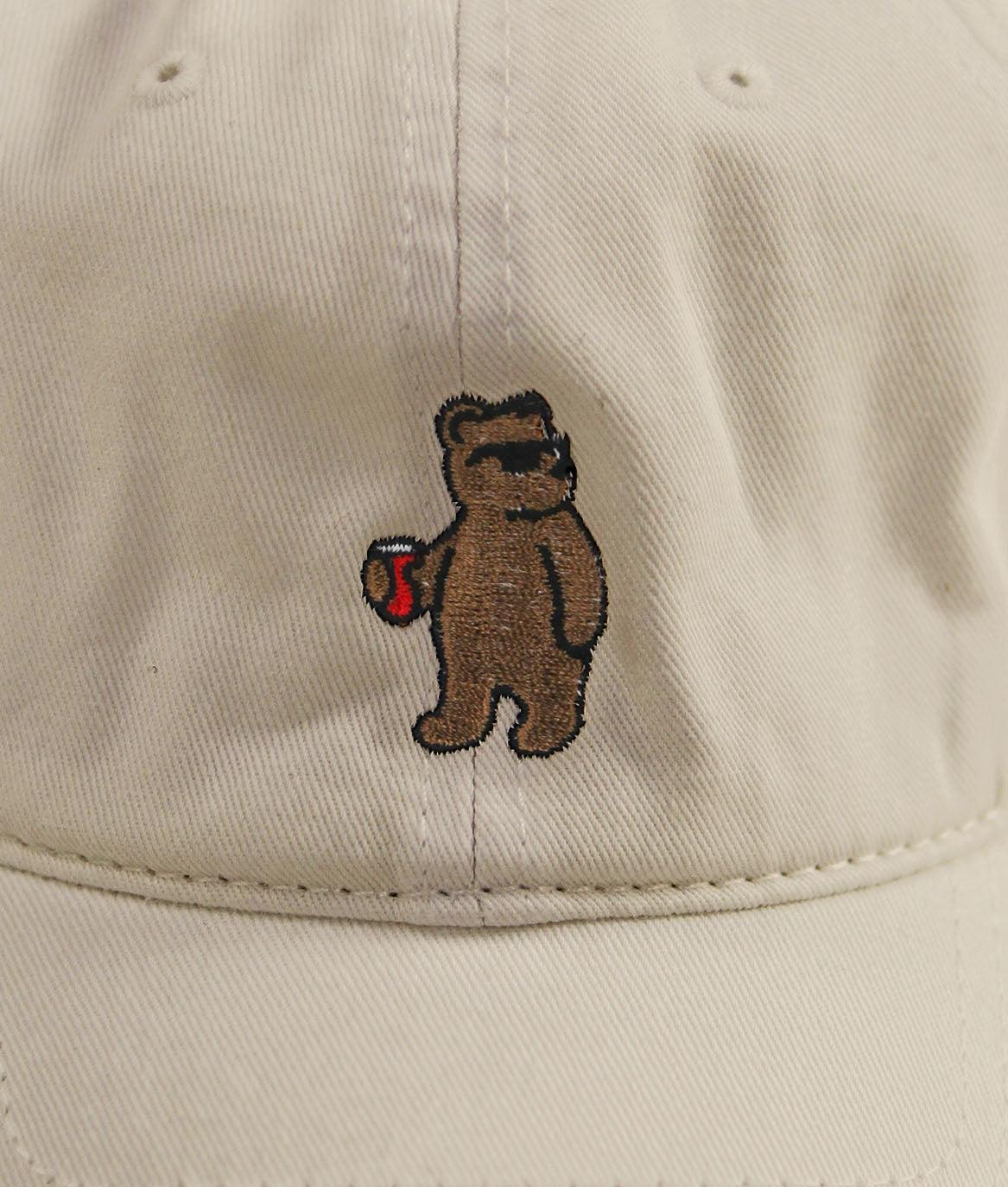 Riot Bear Embroidered Dad Hat - Khaki - - Riot Society