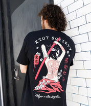 Geisha Samurai Dragon Tattoo Mens T-Shirt - - Riot Society