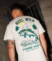 Reel Wild Rodeo Skeleton Fishing Mens T-Shirt - - Riot Society