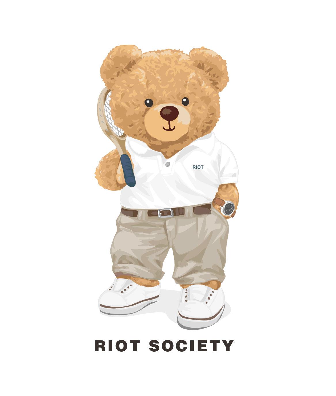 Preppy Bear Teddy Mens T-Shirt - - Riot Society