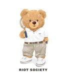 Preppy Bear Teddy Mens T-Shirt - - Riot Society