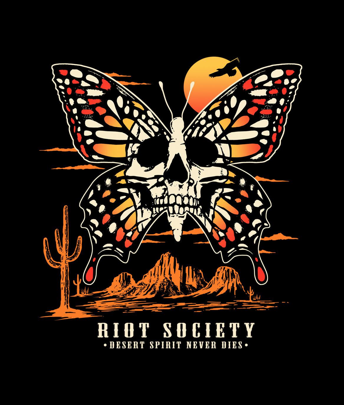 Western Reaper Butterfly Skull Womens Tee - - Riot Society