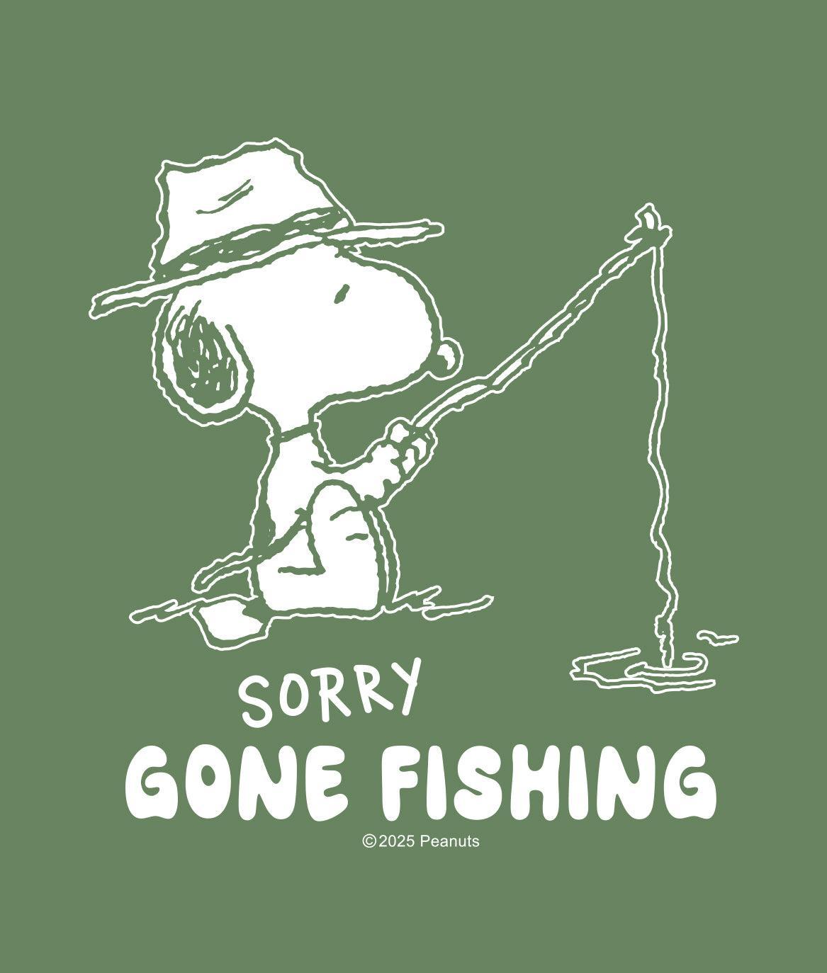 Peanuts Snoopy Gone Fishing Mens T-Shirt - - Riot Society