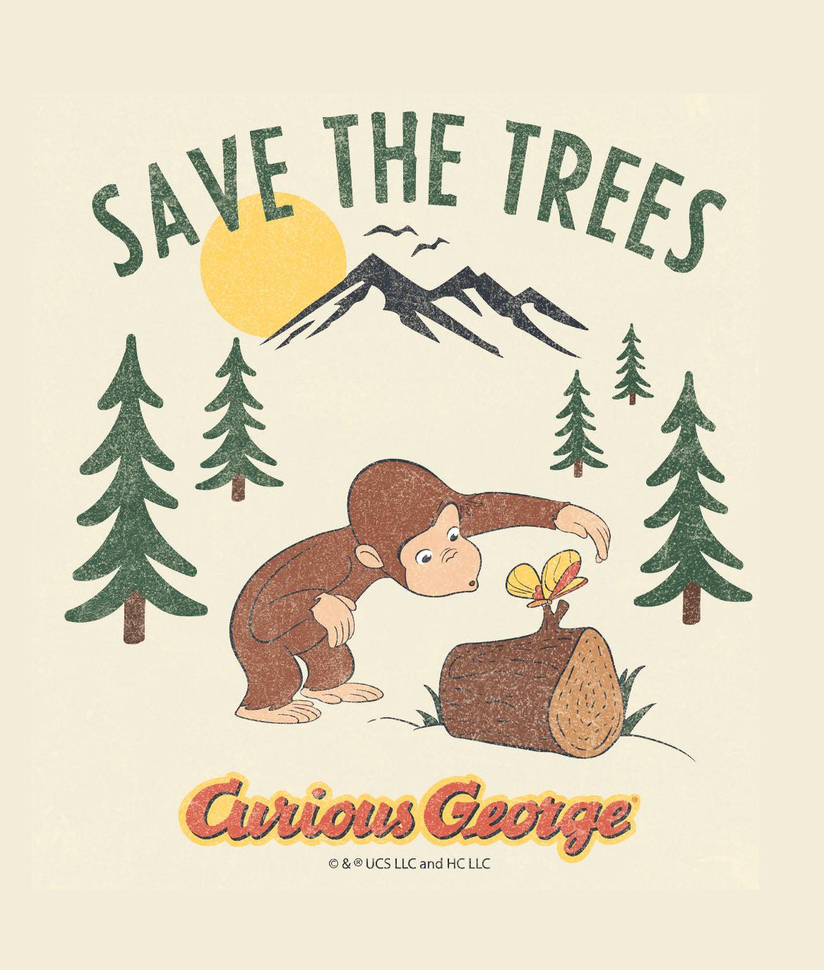 Curious George Save the Trees 2.0 Mens T-Shirt - - Riot Society