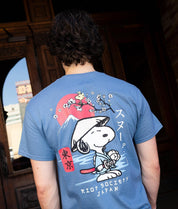 Peanuts Snoopy & Woodstock Samurai Mens T-Shirt - Indigo - - Riot Society