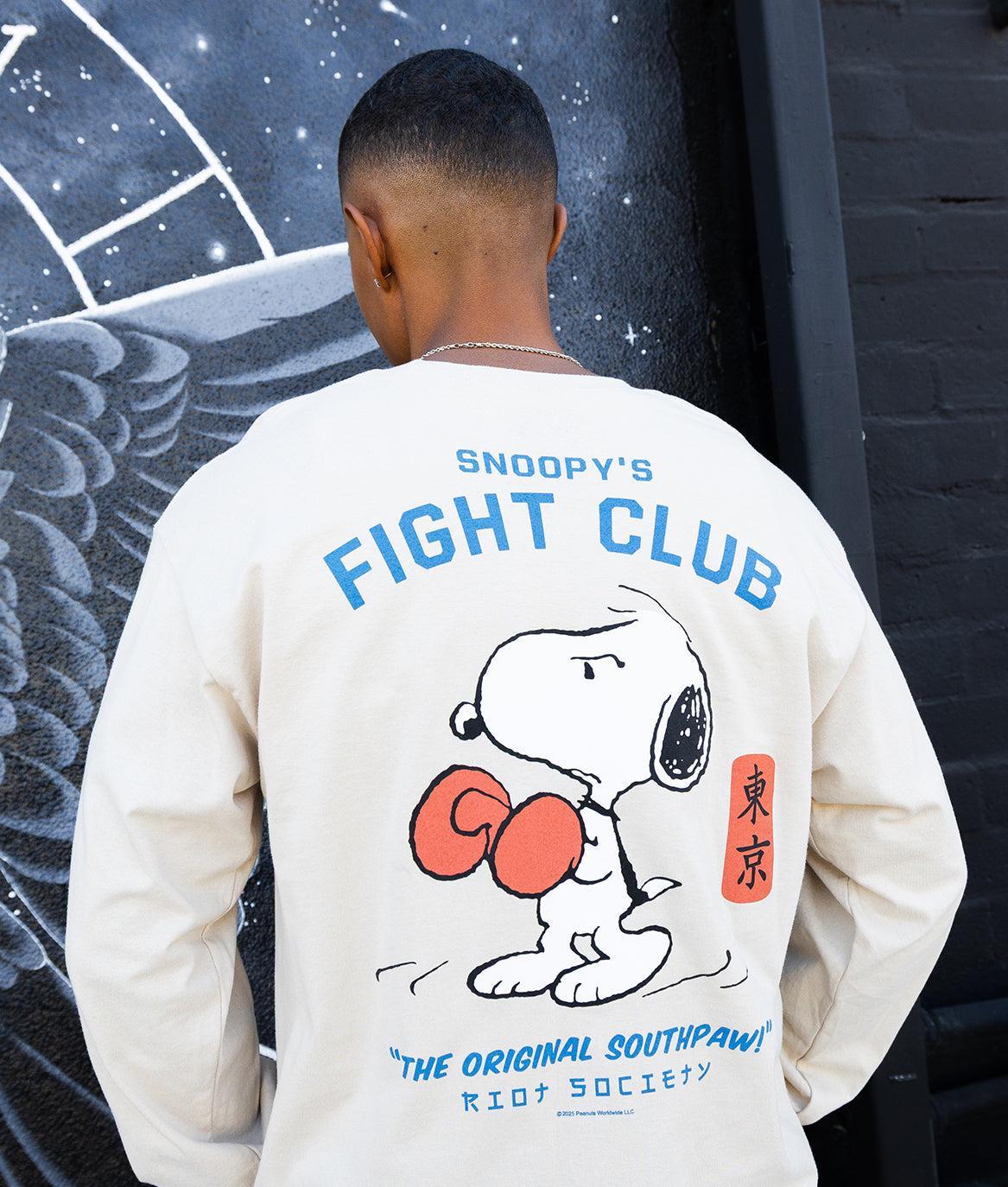 Peanuts Snoopy's Fight Club Mens Long Sleeve T-Shirt - - Riot Society
