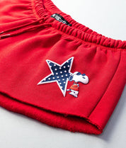 Peanuts Snoopy USA Womens Puff Shorts - Red - - Riot Society