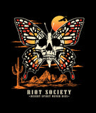 Western Reaper Butterfly Skull Womens Tee Sale - - Riot Society