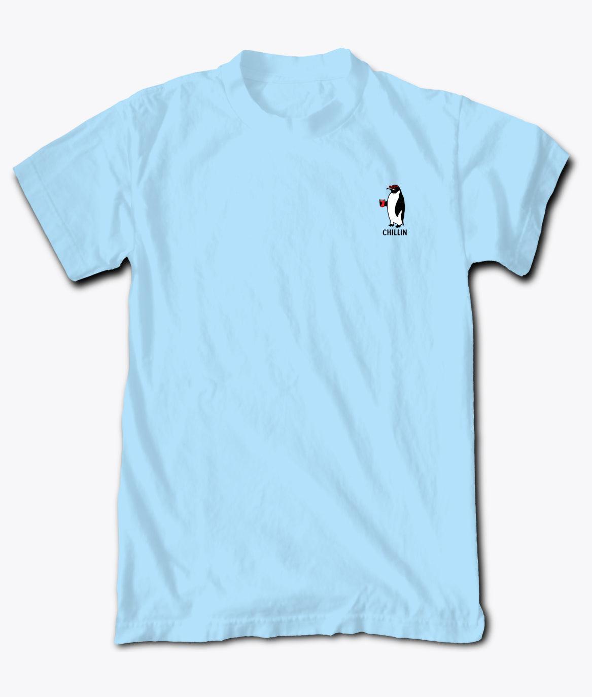 Chillin Penguin Embroidered Mens T-Shirt - - Riot Society