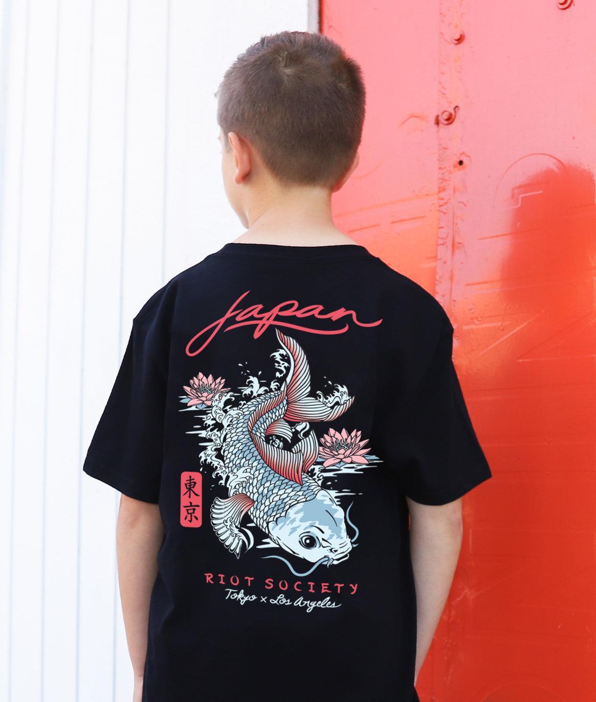 Japan Koi Lotus Kids Tee - - Riot Society