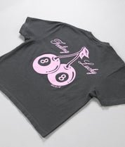 Cherries 8 Ball Feeling Lucky Puff Crop Tee - - Riot Society