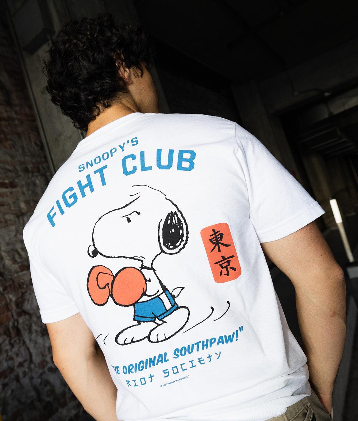 Peanuts Snoopy's Fight Club Mens T-Shirt - White - - Riot Society