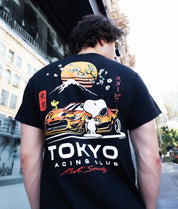 Peanuts Snoopy & Woodstock Tokyo Racing Club Mens T-Shirt - Black - - Riot Society
